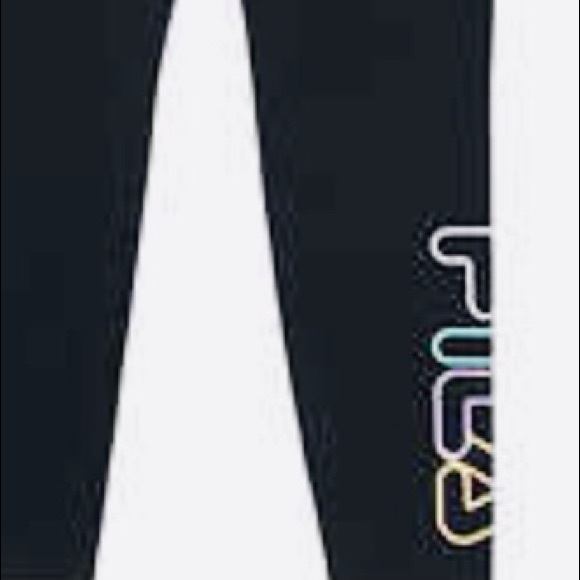 Fila High Rise Tights Black Workout Leggings Lounge Pants Black NEW - Picture 6 of 7